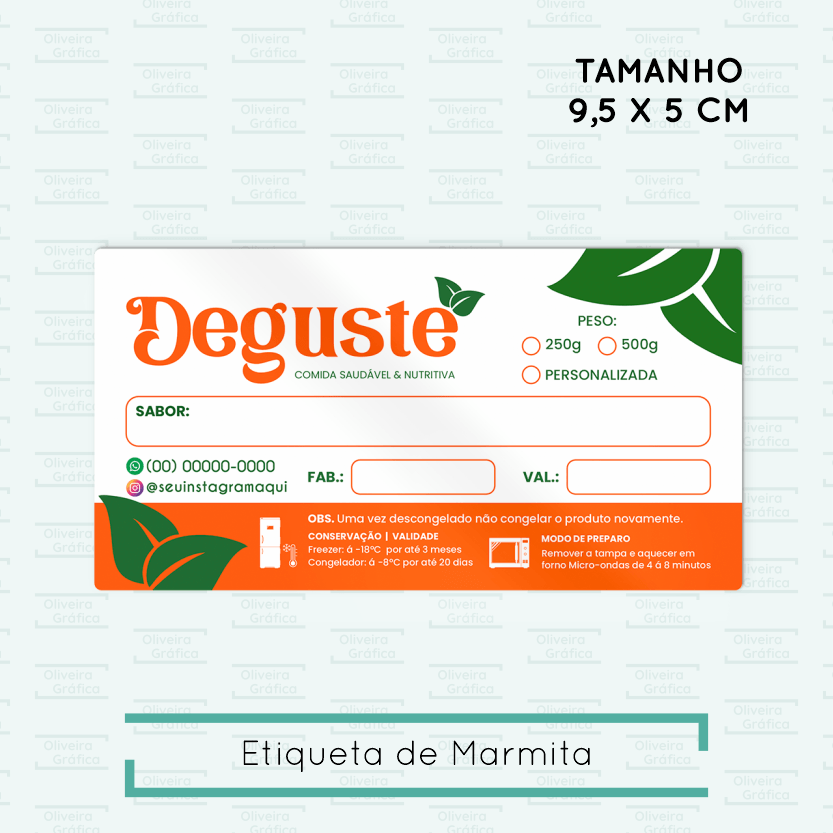 etiqueta para marmita personalizada