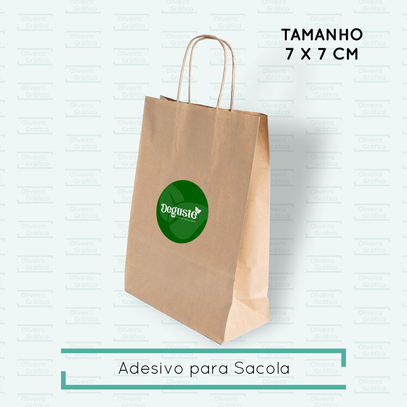 adesivo para sacola kraft personalizada