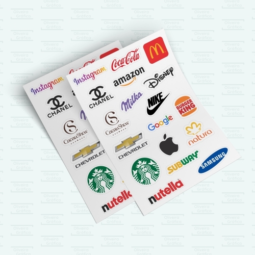 Cartela de adesivos personalizada
